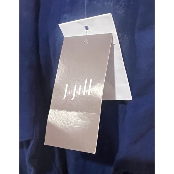 NWT J. JILL Women's 100% Cotton Tunic Top 3/4 Sleeve Button Front Blue Sea Sz S - Picture 8 of 11